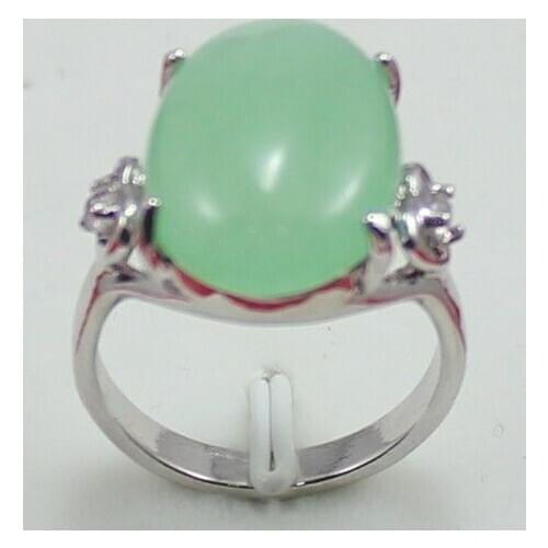 Fine light green jade bead fine jewelry ring(#6,7,8,9,10) free shipping