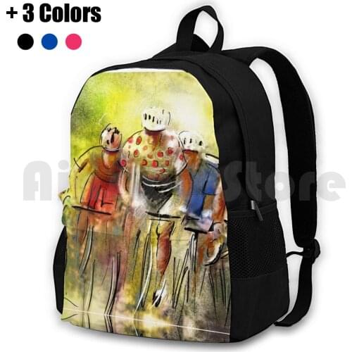 Le 07 Outdoor Hiking Backpack Waterproof Camping Travel Sports Cycling Cyclisme Art Miki Strong Colours Bikes Racing Sport Men