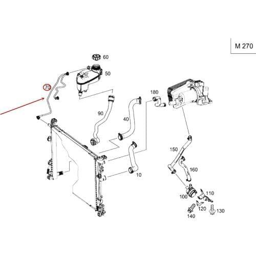 2465010325 Car Return pipe Suitable for W156 W117 CLA200 CLA220 GLA200 GLA220mer ced es-be nz2013-2014 exhaust pipe Kettle hose