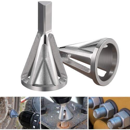 1PC Stainless Steel Drill Chuck Deburring External Chamfer Tool High Strength Hardness Drill Bit Remove Burr Silver Hand Tools