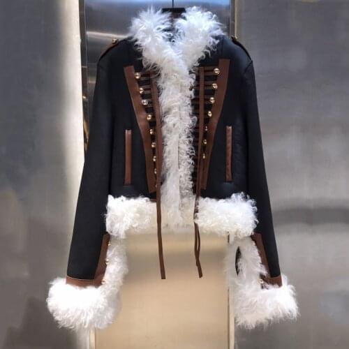 Women Clothes Winter 2021 New Fashion Short Casual Coat Natural Real Sheep Fur Jacket Double-Faced Thick Warm Overcoat Fn0038