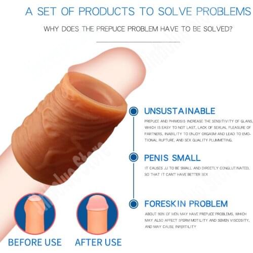 Luquid Silicone Penis Sleeve Ring Adult Men Ejaculation Delay Cock Rubber Rings Penis Enlargement Sex Toys for Male Sex Rings