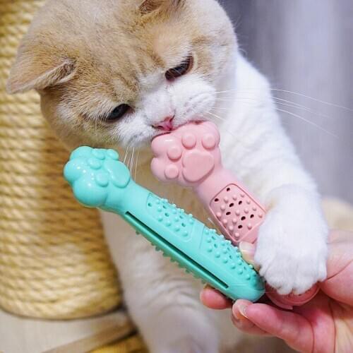 Cat Toothbrush Toys Catnip Pet Chewing Toy Cat Molar Tooth Cleaner Brushing Stick Pet Scratching Toys Dental Care Product 35