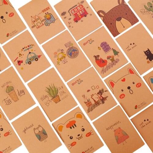 1pcs/lot Lovely Kraft Paper Retro 64K Mini Diary Blank inner Notebook Stationery Student Stationery