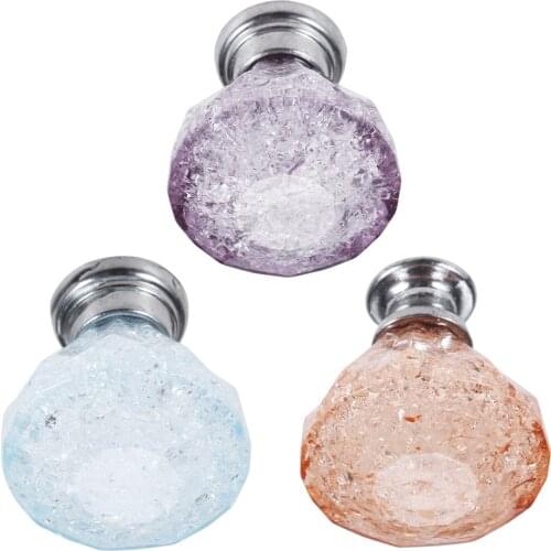 1Pc Single hole Crack Diamond Head Cabinet Pull Handle Crystal Door Knobs Home Hardware 34*30mm Furniture Knobs