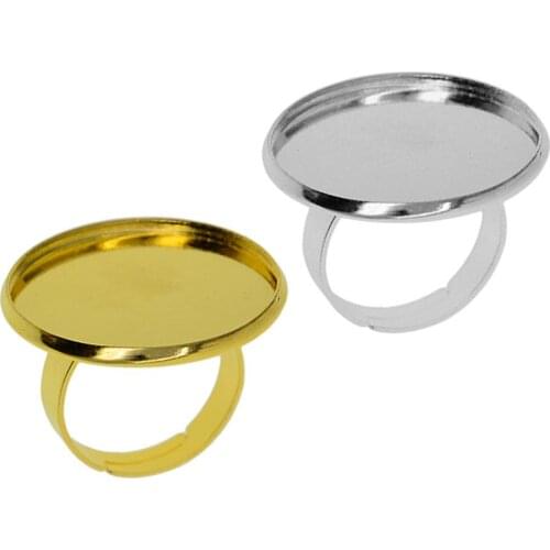 10x Adjustable Rings 25mm Blank Cabochon Base Pad DIYJewellery Making Craft