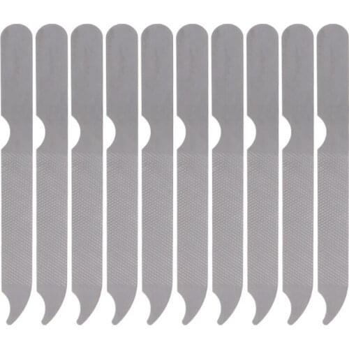10pcs Stainless Steel Metal Nail Art New Pedicure Tool Dual Sided File Manicure