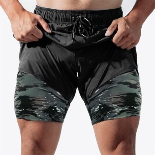 2021 camouflage casual fashion Shorts Men 2 In 1 Quick Dry GYM Sport Shorts Fitness jogger Shorts Men Workout Sport Short Pants