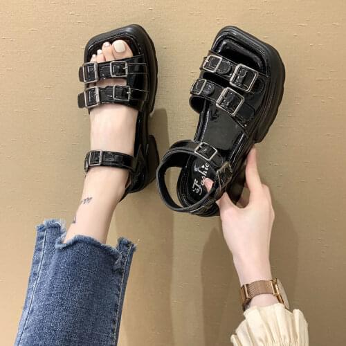 2021Fashion Platform Sandales Heel Buckle Basic Women Shoes Female Women Sandals Fashion Summer Sandalias