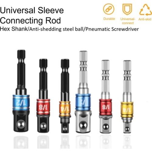 3 PCS Connecting Rod Sleeve Hexagonal Shank 1/2 1/4 3/8 Square Head Socket Extension Bar Universal for Milwaukee Dewalt Makita