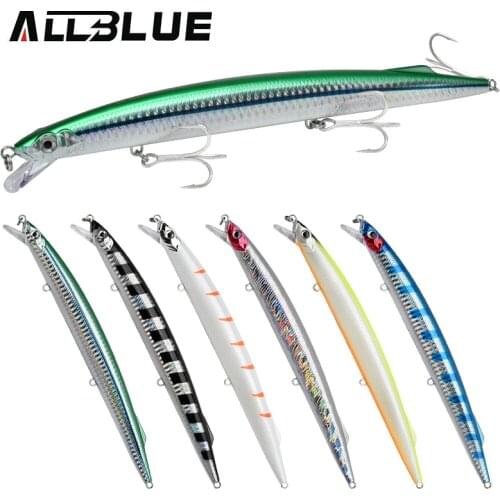 ALLBLUE SPRINT 195S Sinking Minnow Longcast Jerkbait Fishing Lure 195mm 35G Off Shore Saltwater Sea Bass Artificial Bait Tackle