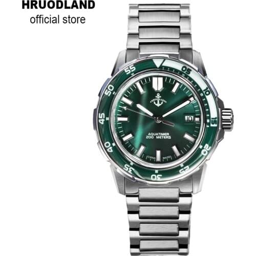 Hruodland Stainless Steel Automatic Men Diver Watches PT5000 Mov't 20ATM Sapphire Crystal Mechanical Dress Formal Watch for Male