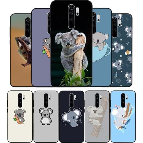 Animal Koala Cute Koala Black TPU Silicone Soft Phone Case For Redmi 4A 4X 7A 5 Plus 6 Pro NOTE 9 7 8 5 Pro 4 6