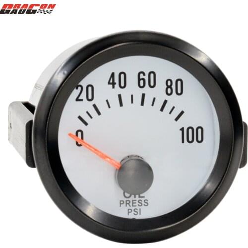 Round Earth 2 Incn(52mm) Black Shell Blue Backlight Car Oil Pressure Gauge 0-100 Psi With Sensor Free shipping