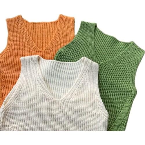 VIDMID kids Knitted vest sweater baby spring and autumn Girls' vest children P4388