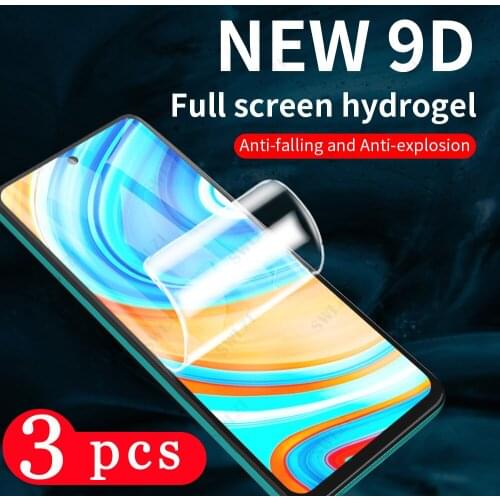 3-1Pcs 9D cover for xiaomi redmi 10X 9T 9A 9C 9i hydrogel film note 9 pro max 9S 8 8T 8A 7 7S 7A Not Glass phone screen protecto