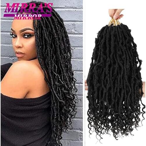 Butterfly Locs Crochet Hair 18 Inch Goddess Faux Locs Crochet Braids Handmade Pretwisted Soft Locs Synthetic Hair Extensions