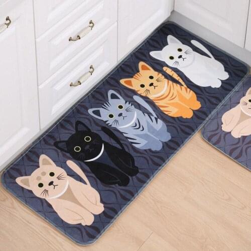 Carpet Kitchen Carpets Doormats Kawaii Welcome Floor Mats Carpet Printed Hallway Cat Floor Mat for Living Room Anti-Slip Tapete