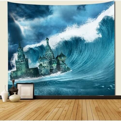 Beautiful Sea Printed Wall Tapestry ocean wave Tapestry For Home Decoration Wall Hanging Beach Throw Towel wall hanging tapestry