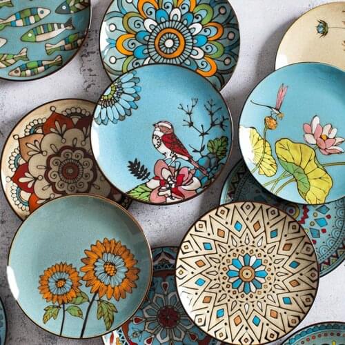 Creative Ceramic art Plate, Dinner Household Dish, Tea Plate, Restaurant Tableware, Western Dessert Porcelain plate