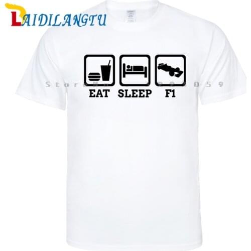 Mens EAT SLEEP WATCH F1 Car T shirt - Formula One Grand Prix T-Shirt Men T-shirt Short sleeve O-Neck Fashion T shirt