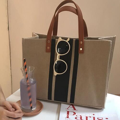 New Tote Bags Folding Package Handbags Canvas bags Reusable Cotton Single Shoulder Bag Shopping Check Female Fold Shopping Bag