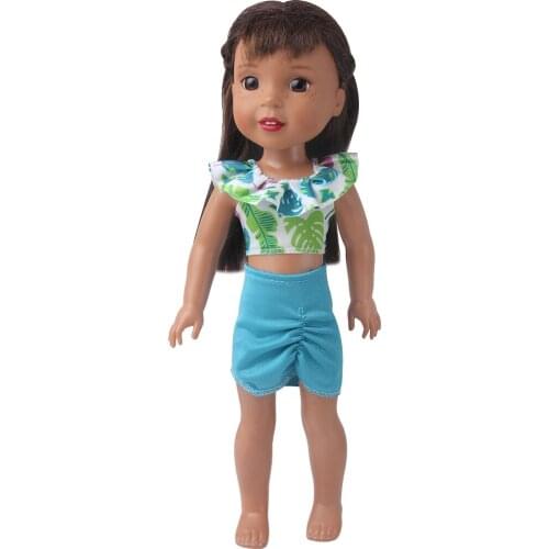 14.5 Inch Nancy American Paola Reina Doll Clothes Summer Turquoise Package Hip Skirt Baby Girls Dress Toys Accessories Gift x89