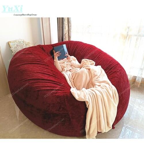 Dropshipping Plush Bean Bag Cover Giant Beanbag Pouf Sofa Coat Room Seat Relax Lounge Furniture