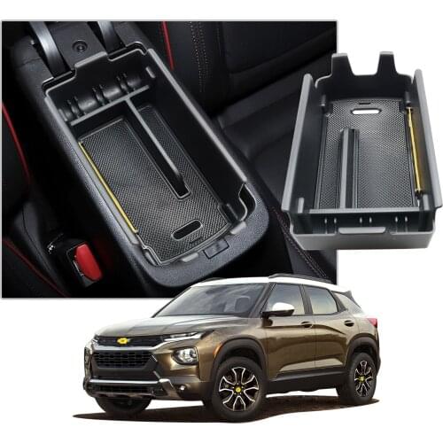 RUIYA For Ford Trailblazer 2021 Car Armrest Box Storage Central Control Container Auto Interior Organize Accessories Black