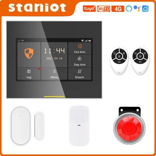 Staniot D600 Alarm System Wireless WIFI 4G Home Burglar Security Alarms Kit For IOS And Android APP Support Tuya Smart Life