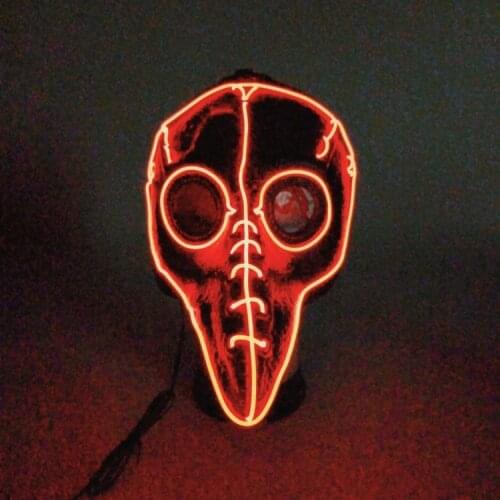 Steampunk Halloween Horror Luminous Mask Cold Light LED Crow Beak Plague Bird Beak Doctor Mask Halloween Fashion Cosplay Anime