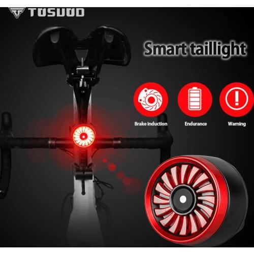 TOSUOD Bicycle taillights usb charging mountain bike lights riding bright intelligent induction taillight equipment accessories