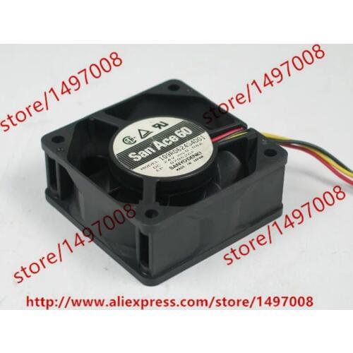 Sanyo Denki 109R0624S4D01 DC 24V 0.08A 60x60x25mm Server Cooling Fan