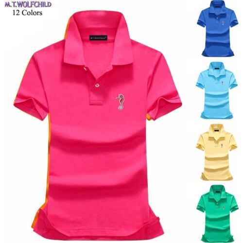 Fashion 2019 Summer womens short sleeve polos shirts casual womens cotton brand polos shirts slim lady lapel tees womens tops