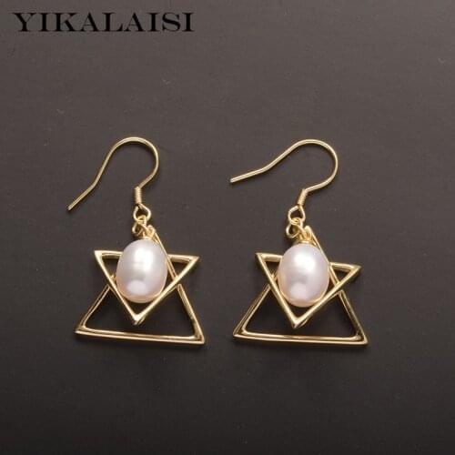 YIKALAISI 925 Sterling Silver Earrings Jewelry For Women 8-9mm Drop Shape Natural Freshwater Pearl Earrings 2021 New Wholesales