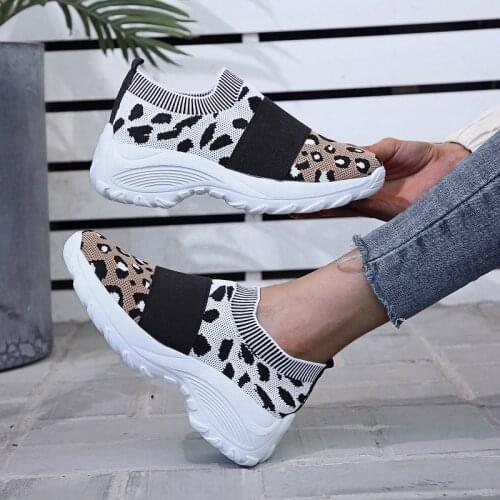 Women Mesh Breathable Sneakers Woman Leopard Vulcanized 2020 Ladies Tennis Shoes Womens Casual Flats Female Loafers Plus Size