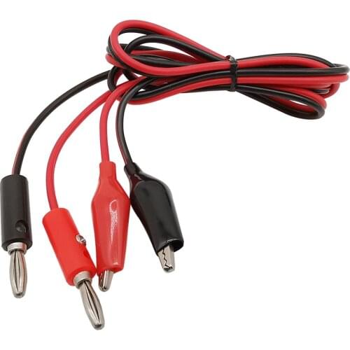 1Pcs Length 1 Meter Dual Banana Plug to Alligator Clip Test Cable Lead Connector Crocodile Clips for Multimeter Measure Tool