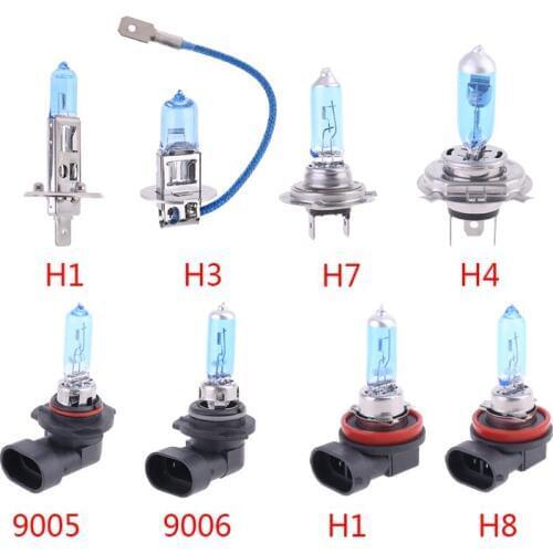 1pc Halogen Bulb 12V 55W 5000K Quartz Glass Car Headlight Lamp H1/H3/H4/H7/H11
