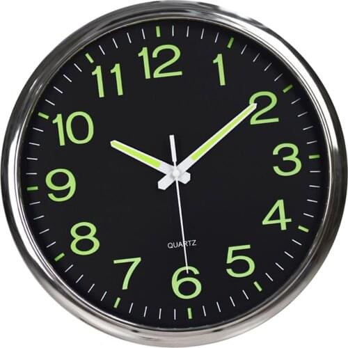 12'' Wall Clock Luminous Glow In The Dark Night Light Quartz Living Room Bedroom