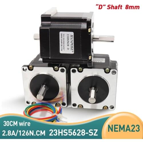 3pcs 57BYGH56 double shaft 4-lead Nema 23 Stepper Motor 57 motor 2.8A 126N.cm CE ROSH ISO CNC Laser Grind Foam Plasma Cut