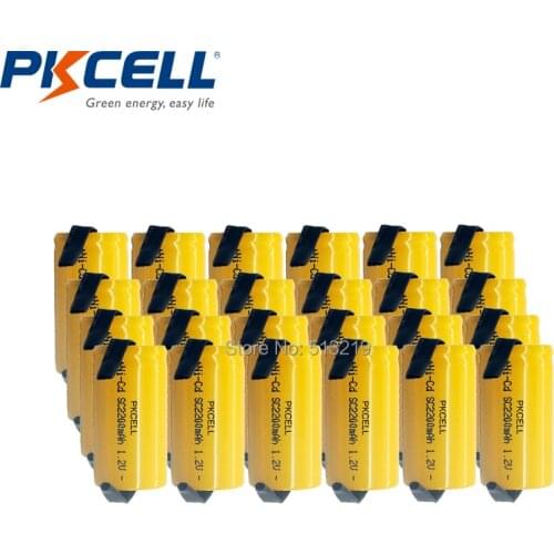 50PCS PKCELL sc battery nicd 1.2v battery SC 2200MAH NICD sub C rechargeable batteries for screwdrive power tools