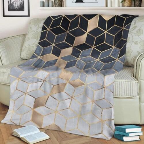Geometric OwL 3D Printed Velvet Plush Throw Fleece Blanket Bedspread Sherpa Blanket Home Decora