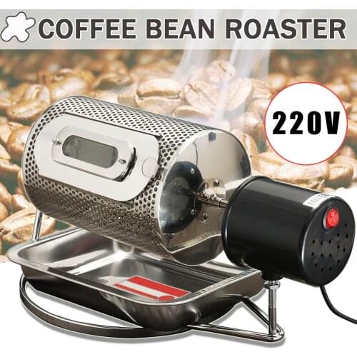 Becornce Stainless Steel Coffee Bean Roasting Machine Coffee Roaster Roller Baker 220V Tools Baking Fry Peanut Grain Nuts Dryer