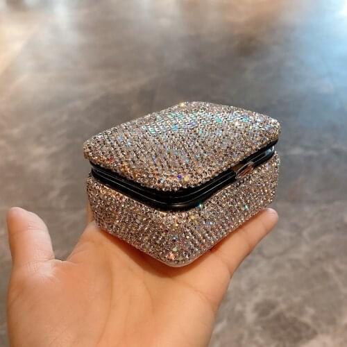 Diamond Small Jewelry Mirror Makeup Boxes Earrings Ring Pins Bracelets Necklaces Travel Portable Storage Case Organizers