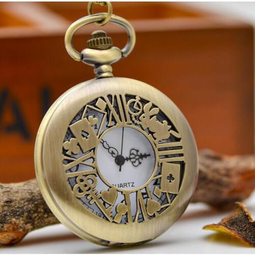 New fashion quartz Lock brand rabbit Hollow out men and woman gift Necklace pocket watches PL548