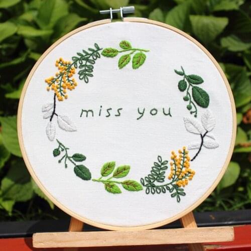Four seasons spring summer autumn DIY cloth European style embroidery flowers material package hanging picture. Free embroidery