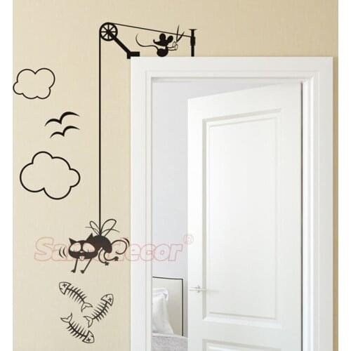 DIY Stickers Children Babies Cartoon Kit Wall Art Decal Funny Cats Rats Game Wallpaper Home Decor Mural House Decoration Poster