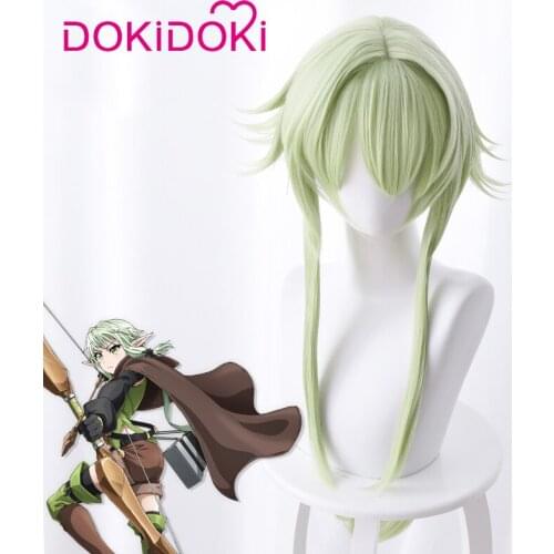 DokiDoki Anime Goblin Slayer Cosplay Wig Fairy Archer Hair Women Long Green Synthetic Hair Goblin Slayer Cosplay Wig