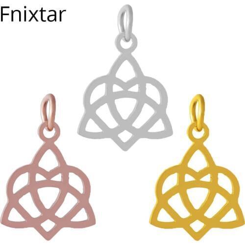 Fnixtar 12*19mm Stainless Steel Polished Hollow Heart Metal Charm Pendants for DIY Making Jewelry Charms Bracelet 10pcs/lot