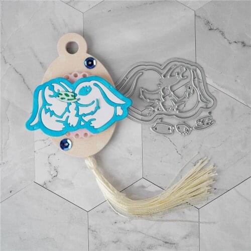 InLoveArts Easter Bunny Metal Cutting Dies Rabbit Couple Stencil For DIY Scrapbooking Cards Decorative Craft Embossing Dies Cut